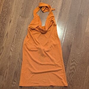 Express - Cowl Neck Tie Halter Open Back Tank - XS